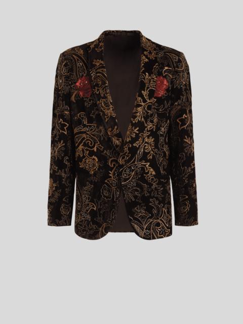 SEMI-TRADITIONAL JACKET EMBROIDERED WITH PAISLEY PATTERNS AND ROSE