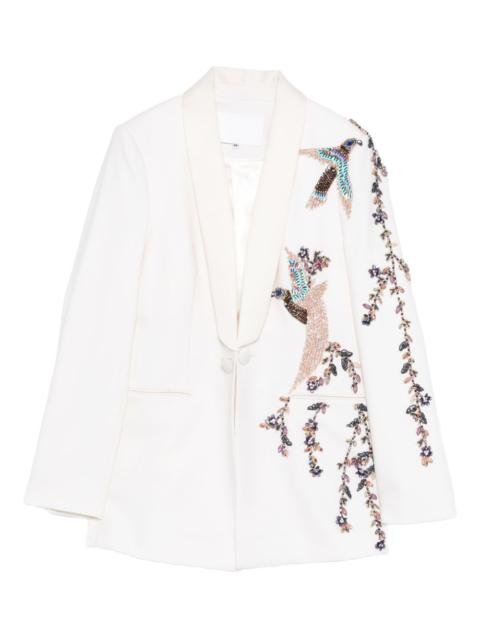 COSTARELLOS beaded-embellishments bird-motif blazer