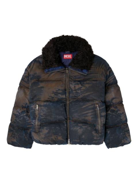 Diesel quilted trimmed-collar padded jacket