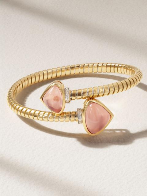 Marina B Trisolina 18-karat gold, quartz and diamond bracelet Gold