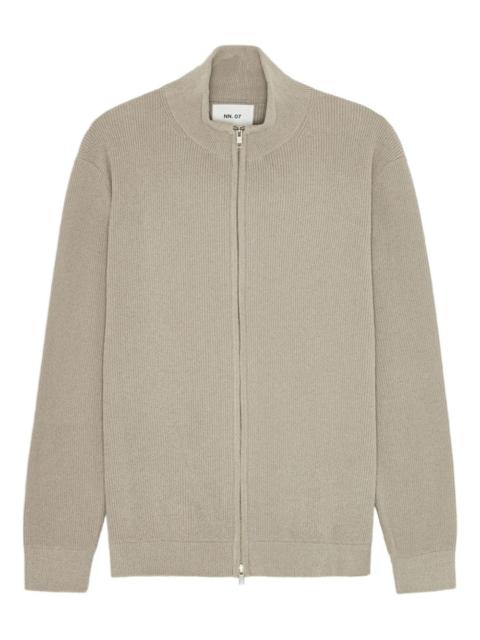 NN07 ribbed zip-up cardigan