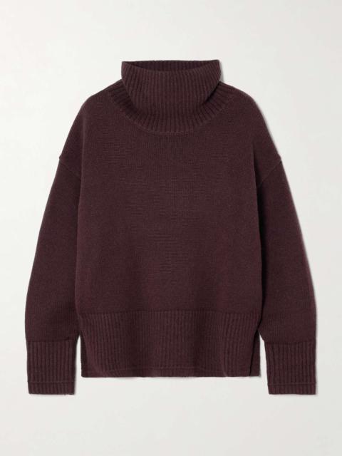 MARIA McMANUS Swing recycled-cashmere and organic cotton-blend turtleneck sweater Burgundy