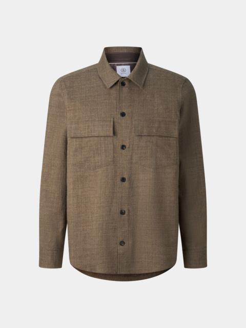BOGNER Heiko Virgin Wool Shirt in Brown