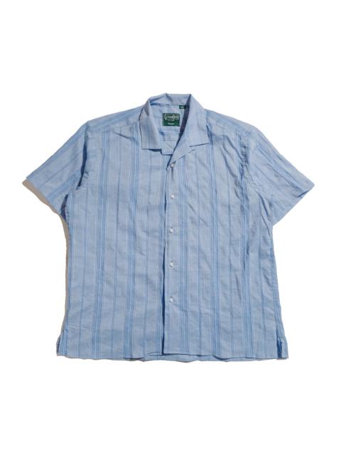 Gitman Vintage Blue Japanese Dobby Stripe Camp Shirt