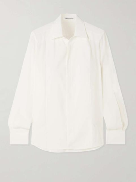 Sophie paneled crepe de chine blouse