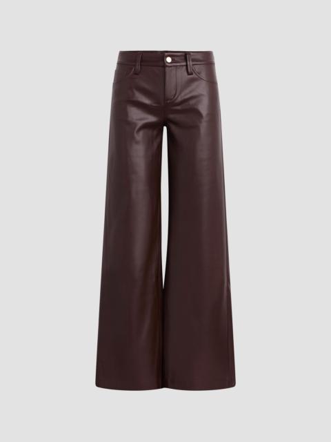 Joe's Jeans Women's Lou Lou Faux-Leather Wide-Leg Jeans - Dark Chocolate