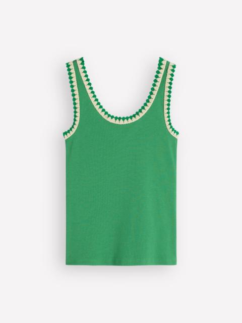 BODEN Maddie Trim Detail Vest-Shamrock Green