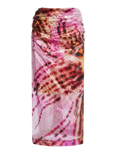 Sami Printed Midi Skirt fuchsia