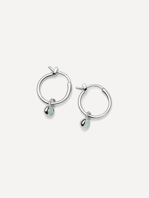 MISSOMA Sterling Silver March Birthstone Mini Charm Hoop Earrings
