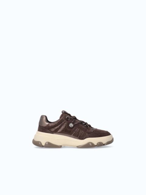 PINKO LEATHER SNEAKERS WITH TREKKING-STYLE LACES
