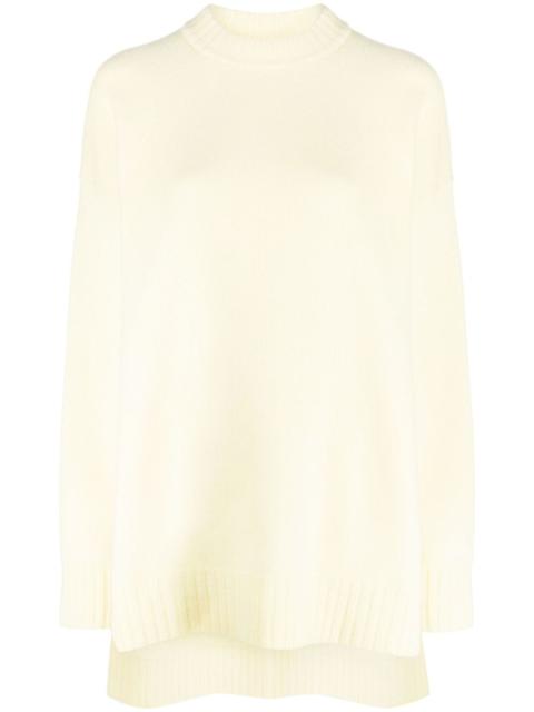 Jil Sander 긴 소매 승무원 목 모직 점퍼