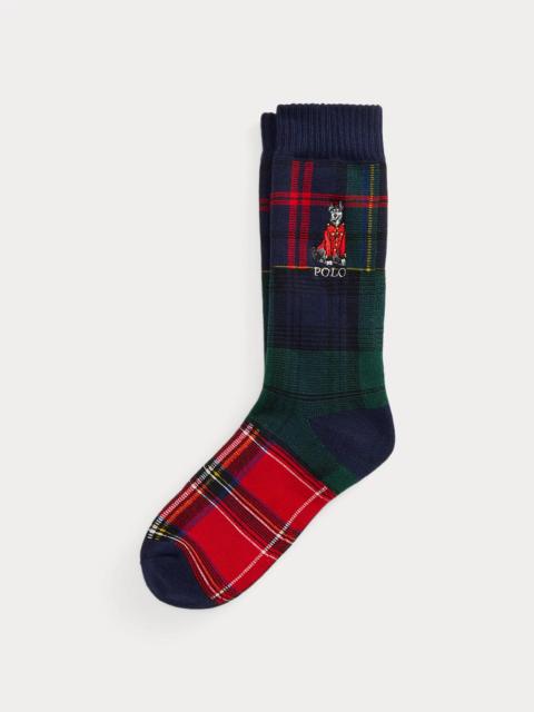 Polo Ralph Lauren Dog-Embroidered Patchwork Plaid Socks