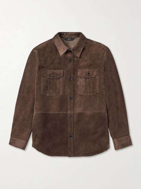 Brioni Suede Jacket Brown