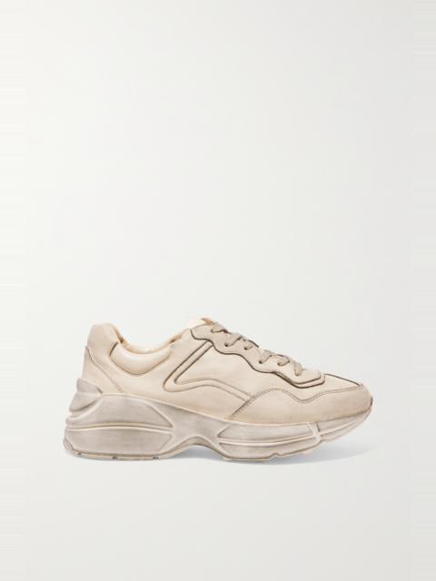 GUCCI Rhyton printed leather sneakers