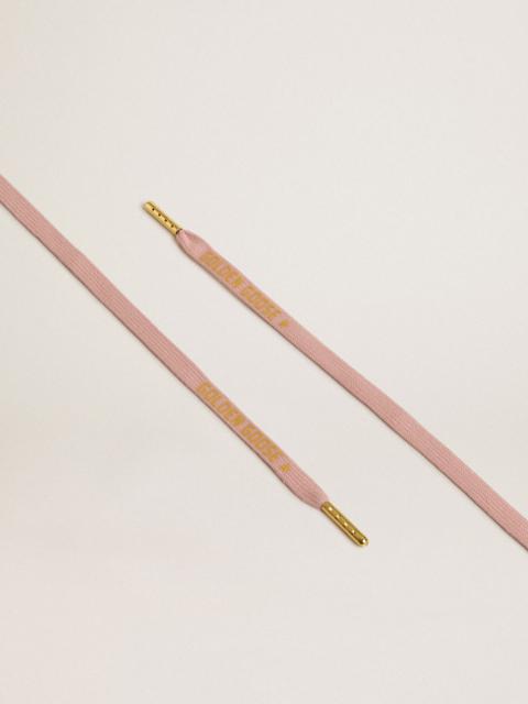 Golden Goose Old-rose cotton laces with contrasting gold-colored logo