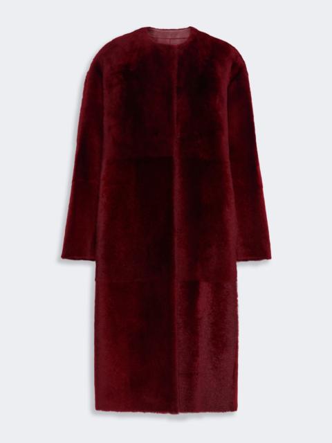 'S Max Mara NEBBIA Sheepskin midi coat - BORDEAUX