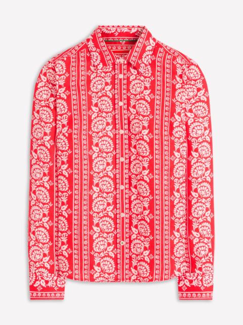 BODEN Sienna Linen Shirt-Red, Ornate Floret