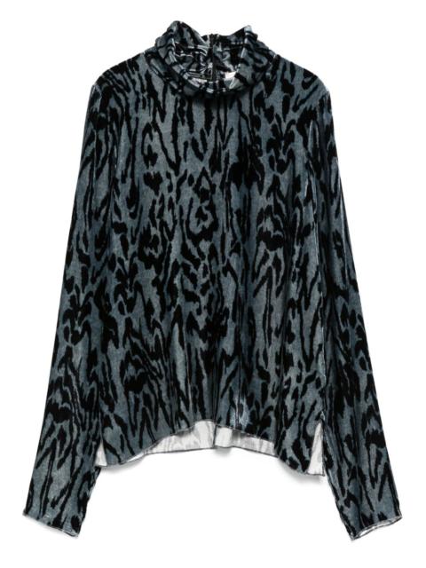 forte_forte animal-print turtleneck top