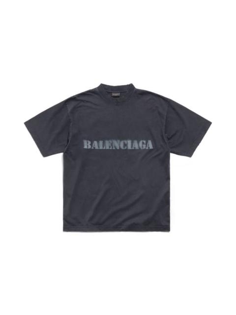 BALENCIAGA Stencil Type T-shirt Medium Fit in Black