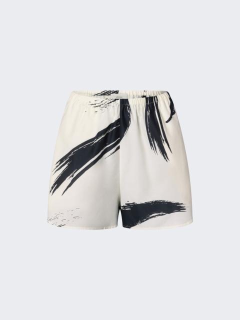 Loulou de Saison Nilo Elasticated Shorts Ivory And Black