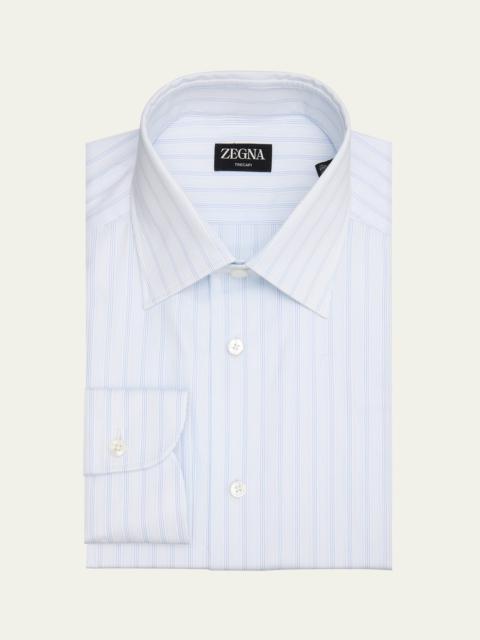 ZEGNA Men's Trecapi Cotton Multi-Stripe Dress Shirt