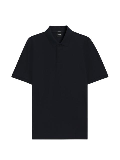 BOSS geometric-jacquard polo shirt in cotton
