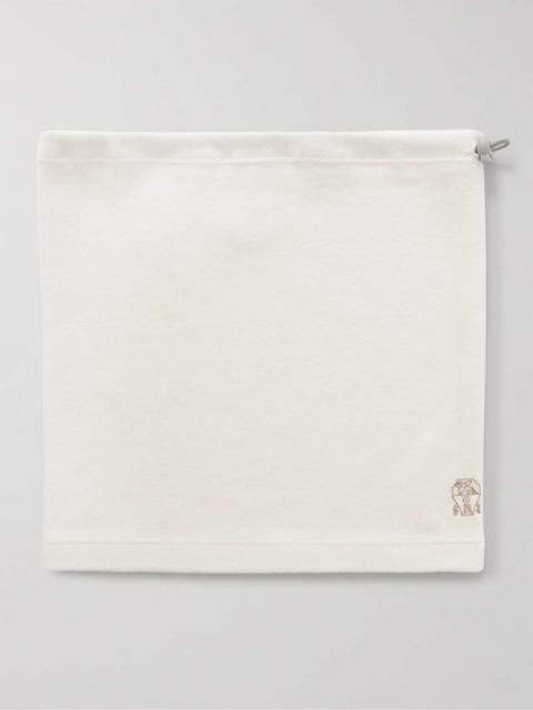 Brunello Cucinelli Logo-Embroidered Cashmere and Cotton-Blend Neck Warmer