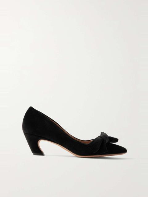 Chloé Oli bow-detailed velvet pumps