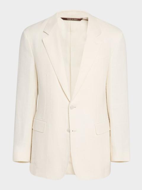 Canali Men's Textured Windowpane Sport Coat