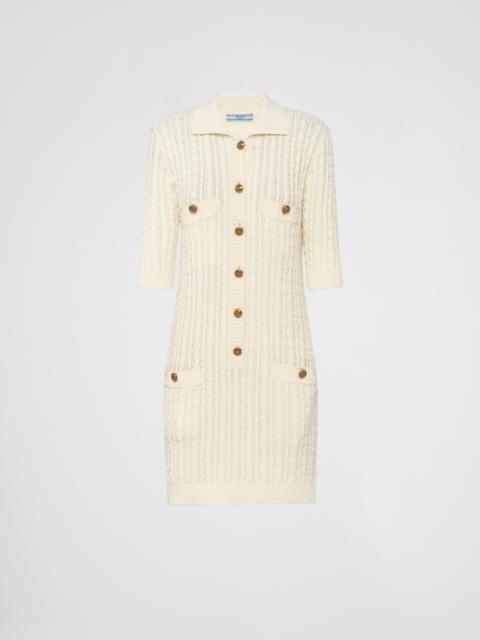 Prada Cable-knit cotton mini-dress