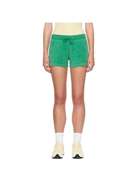 Sporty & Rich Green Signature Logo Krystal Shorts