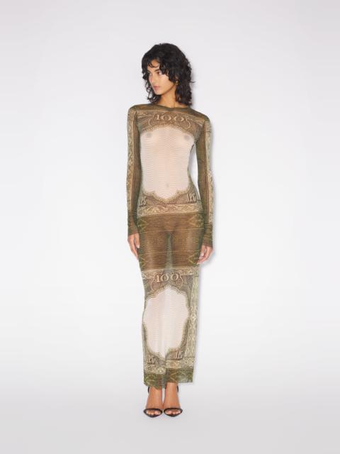 Jean Paul Gaultier THE LONG GREEN CARTOUCHE DRESS