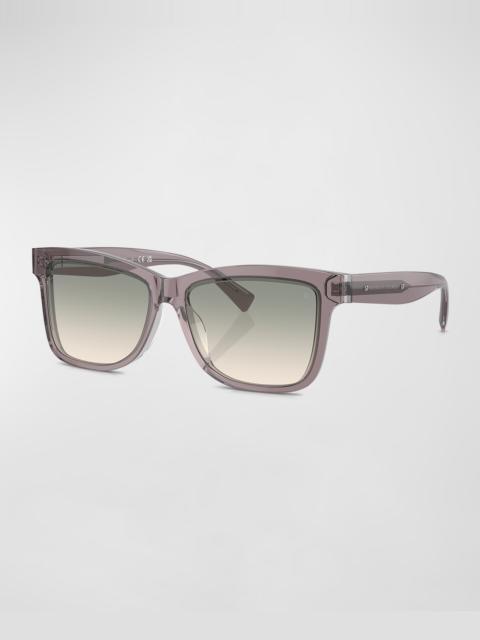 Brunello Cucinelli Logo Acetate Butterfly Sunglasses