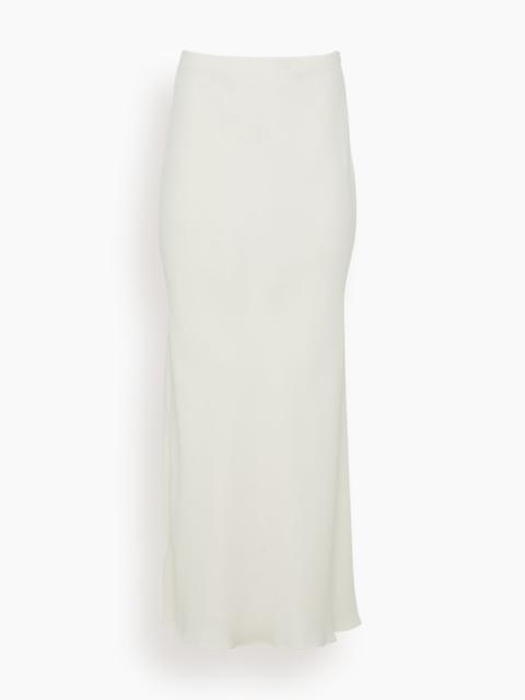 RÓHE Long Satin Skirt in Cream