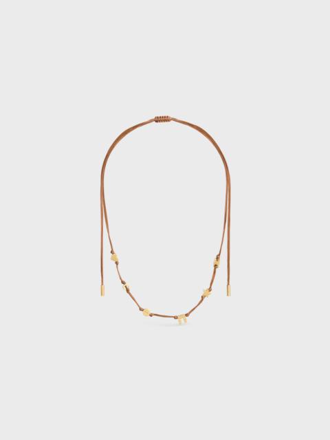 CELINE Celine Plage Multi Necklace in Brass with Gold Finish and Polyester