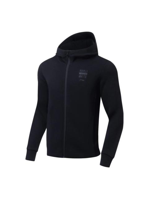 Li-Ning Logo Training Regular Fit Hooded Jacket 'Black' AWDT113-1