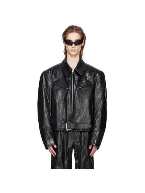 Alexander Wang Black Belted Leather Jacket