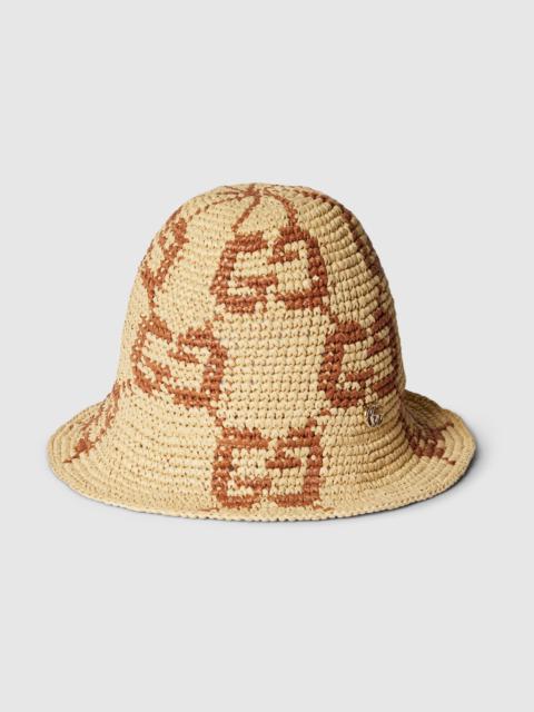 GUCCI Raffia Bucket Hat Natural | thewebster | REVERSIBLE