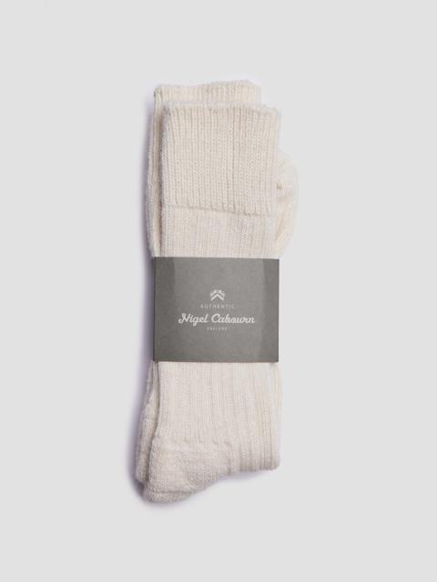 Nigel Cabourn Alpaca Wool Sock in Cream