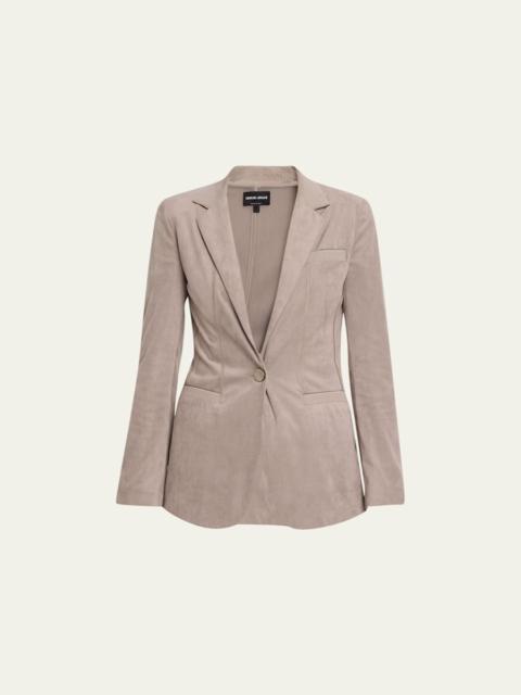 GIORGIO ARMANI Ultra-Suede Tailored Blazer Jacket