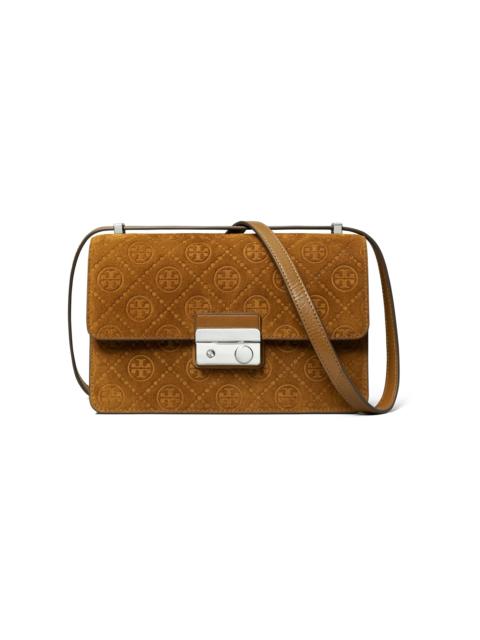 TORY BURCH Women's T Monogram Suede Shoulder Bag - Chicory Brown