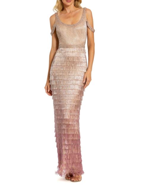 MAC DUGGAL Women's Evening Beaded Body-Con Gown - Pink Ombre