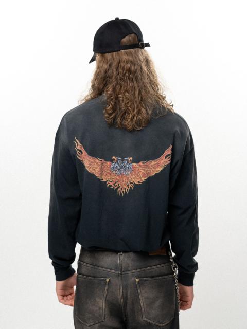 KAMIYA "Double-headed Eagle" Distressed L/S Pocket T-shirt