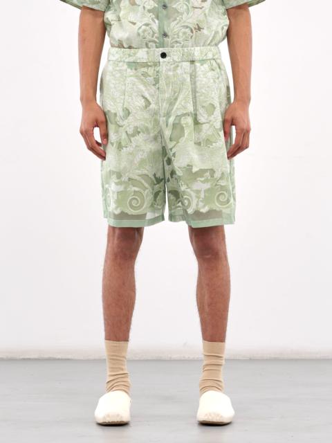 TAAKK Sheer Printed Drawstring Shorts