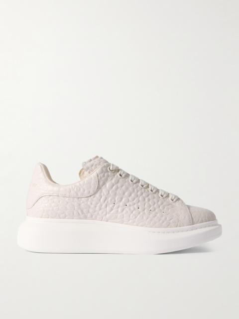 Alexander McQueen Exaggerated-Sole Textured-Leather Sneakers