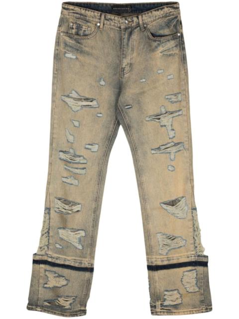 Gnarly distressed-finish jeans