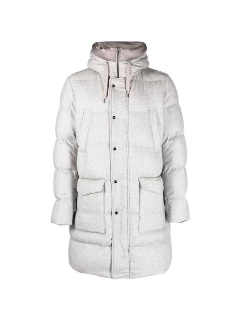 contrast-trim padded coat