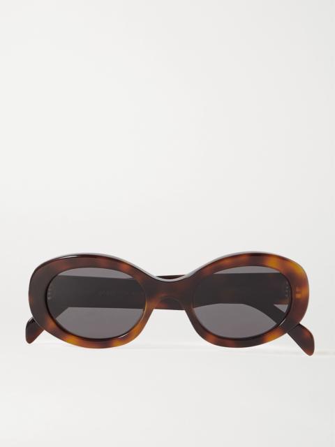 CELINE Triomphe Oval-frame Acetate Sunglasses