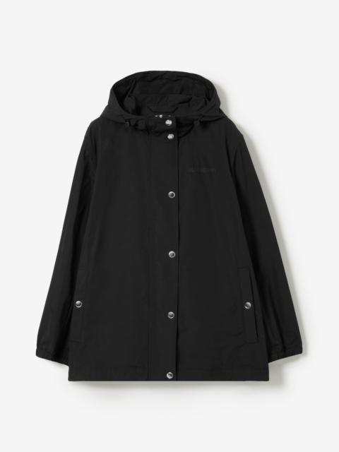Burberry Logo Print Cotton Blend Hooded Jacket