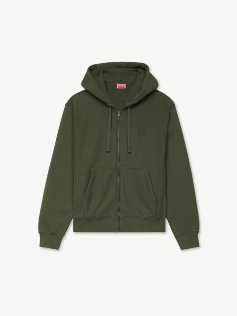KENZO 'KENZO Double K' embroidered zip-up hoodie in cotton